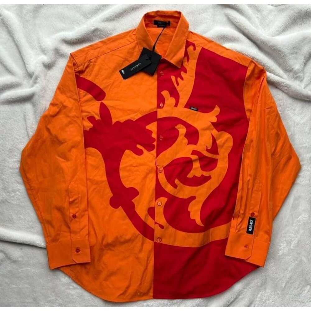 Versace Barocco-Motif Poplin Shirt - Fits 3XL
